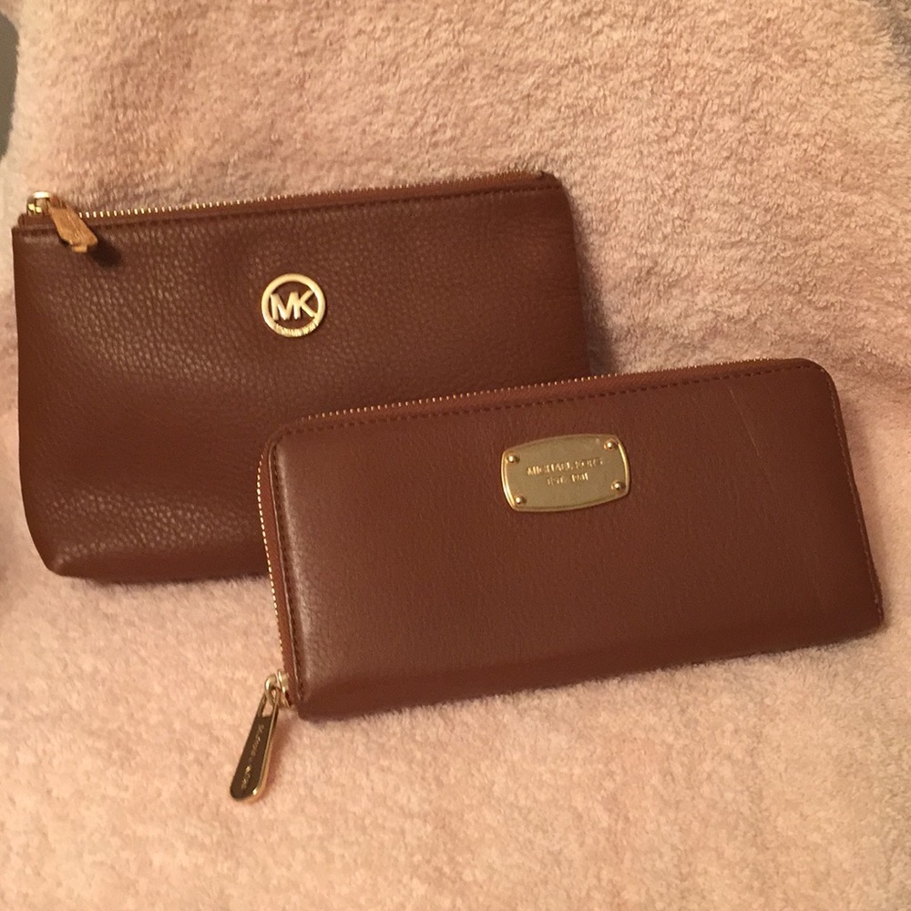 Michael kors wallet and cosmetics bag